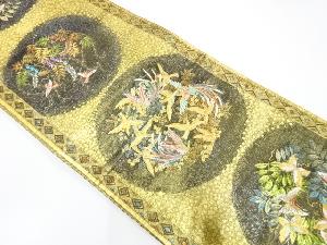リサイクル　花鳥模様織出し袋帯